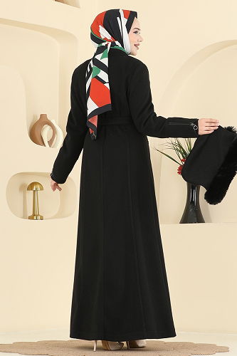 moda selvim Topcoat 2080OZT1013 Black - Thumbnail