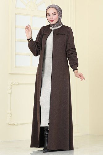 moda selvim Topcoat 2190EDM718 Brown - Thumbnail