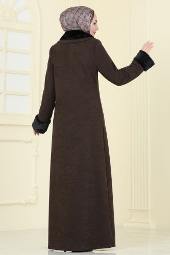 moda selvim Topcoat 2195EDM718 Brown - Thumbnail