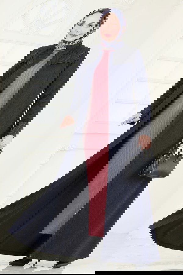 Modaselvim خصم صافٍ20%+20% في سلة التسوق معطف كحلي 2250EDM718