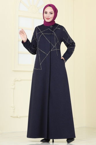 moda selvim Topcoat 2263EDM718 Navy Blue - Thumbnail