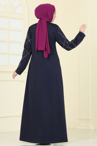 moda selvim Topcoat 2263EDM718 Navy Blue - Thumbnail