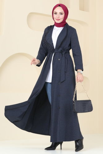 moda selvim Topcoat 2545SL432 Navy Blue - Thumbnail