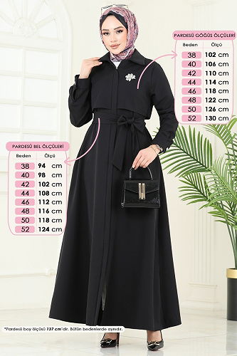 moda selvim Topcoat 2630SL432 Black - Thumbnail