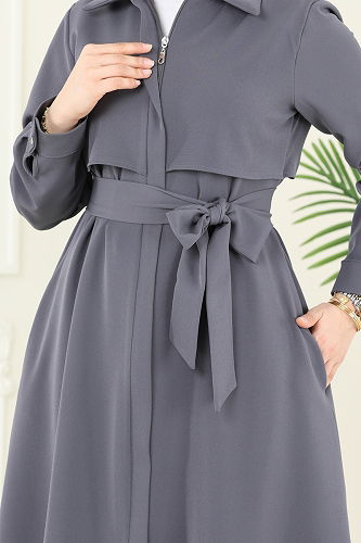 moda selvim Topcoat 2630SL432 Gray - Thumbnail