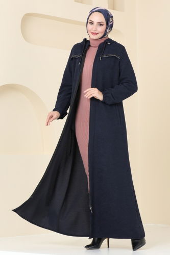 moda selvim Topcoat 2909OZT1013 Navy Blue - Thumbnail