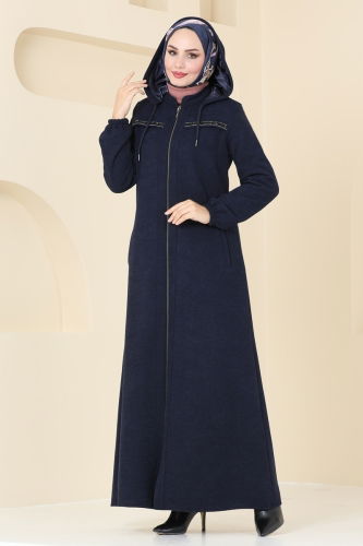 moda selvim Topcoat 2909OZT1013 Navy Blue - Thumbnail