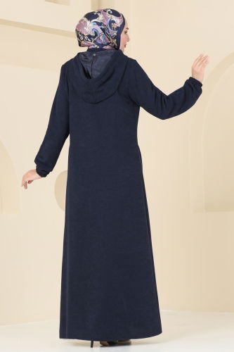 moda selvim Topcoat 2909OZT1013 Navy Blue - Thumbnail