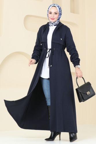 moda selvim Topcoat 293DVL817 Navy Blue - Thumbnail