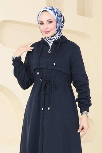 moda selvim Topcoat 293DVL817 Navy Blue - Thumbnail