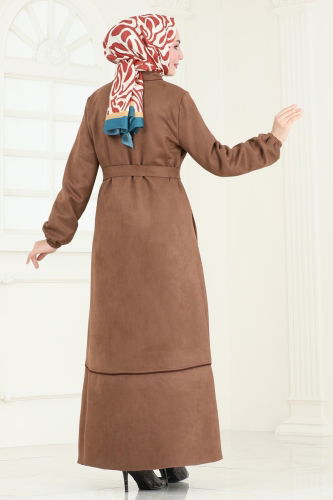 moda selvim Topcoat 5282AL357 Brown - Thumbnail