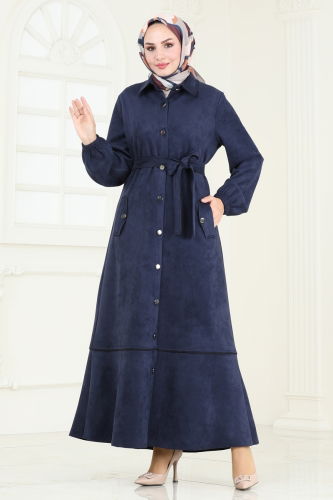 moda selvim Topcoat 5282AL357 Navy Blue - Thumbnail