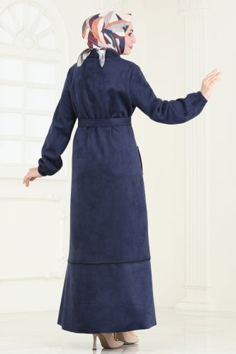 moda selvim Topcoat 5282AL357 Navy Blue - Thumbnail