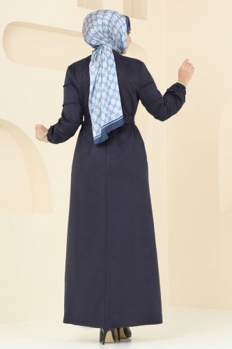 moda selvim Topcoat 6616YG95 Navy Blue - Thumbnail