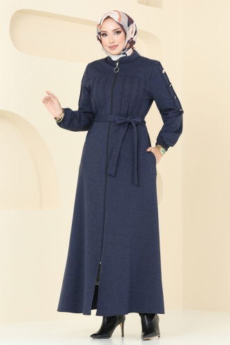 moda selvim Topcoat PL9094 Navy Blue - Thumbnail