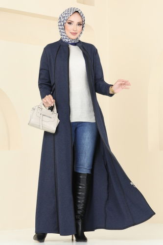 moda selvim Topcoat PL9096 Navy Blue - Thumbnail