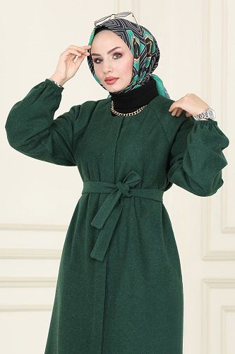 moda selvim 2048BG354 الزيتي ستره شتويه - Thumbnail