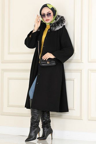 moda selvim 2052KTR750 اسود ستره شتويه - Thumbnail