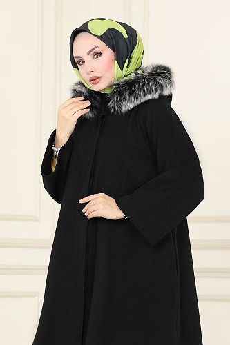 moda selvim 2052KTR750 اسود ستره شتويه - Thumbnail