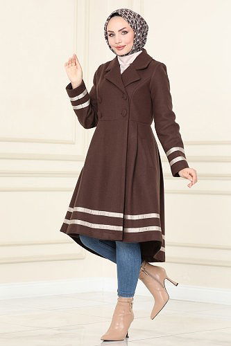 moda selvim 2305MRK805 البني ستره شتويه - Thumbnail