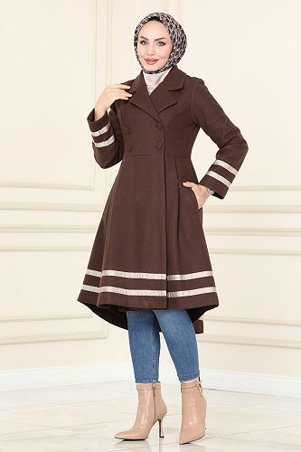 moda selvim 2305MRK805 البني ستره شتويه - Thumbnail