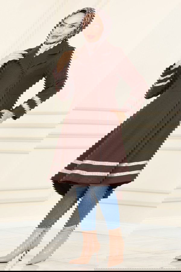 Modaselvim خصم صافٍ20%+20% في سلة التسوق 2305MRK805 البني ستره شتويه