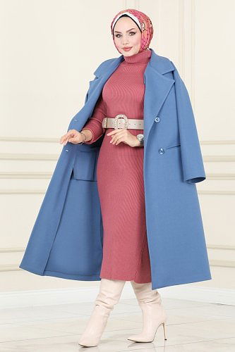 moda selvim 2409SVT808 ياقوتي ستره شتويه - Thumbnail