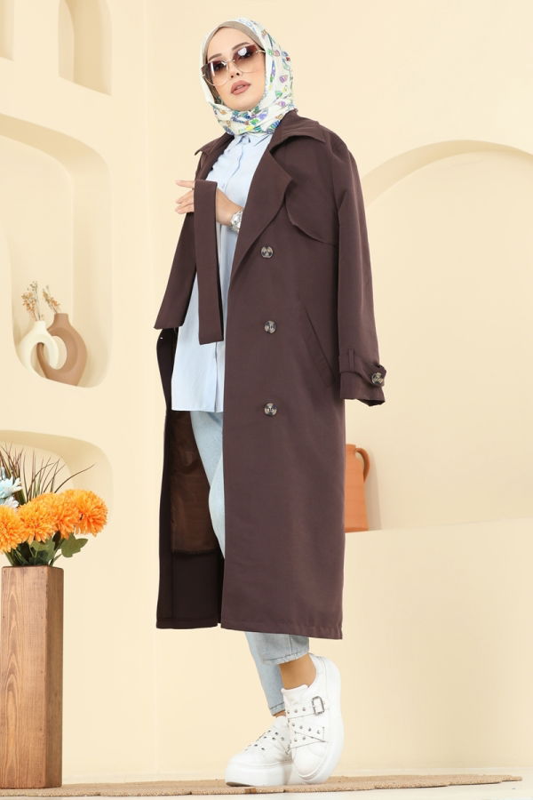 Modaselvim Trenchcoat Trenchcoat 039OZT1013 Bitter Brown