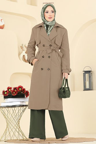 moda selvim Trenchcoat 039OZT1013 Vision - Thumbnail
