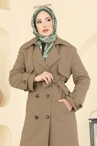 moda selvim Trenchcoat 039OZT1013 Vision - Thumbnail