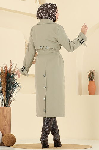 moda selvim Trenchcoat 040OZT1013 Almond Green - Thumbnail