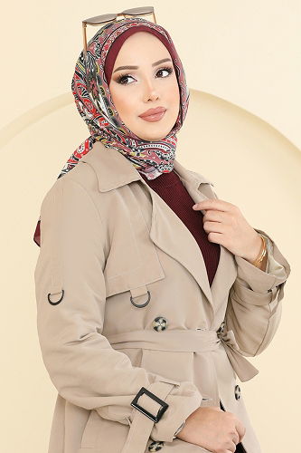 moda selvim Trenchcoat 040OZT1013 Stone - Thumbnail