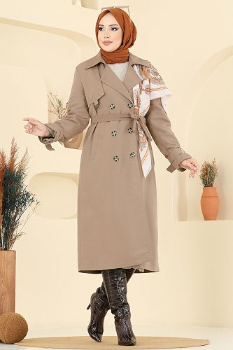 moda selvim Trenchcoat 040OZT1013 Vision - Thumbnail