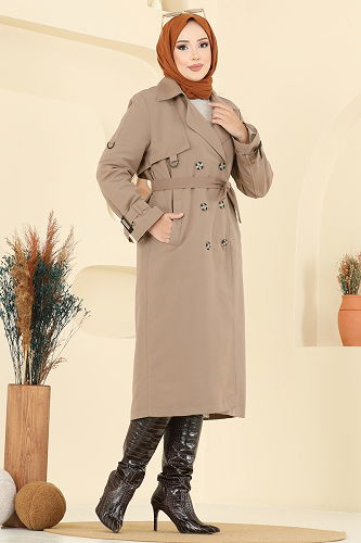 moda selvim Trenchcoat 040OZT1013 Vision - Thumbnail