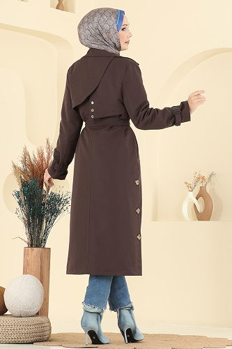 moda selvim Trenchcoat 042OZT1013 Bitter Brown - Thumbnail