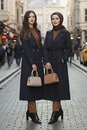 moda selvim Trenchcoat 042OZT1013 Navy Blue - Thumbnail