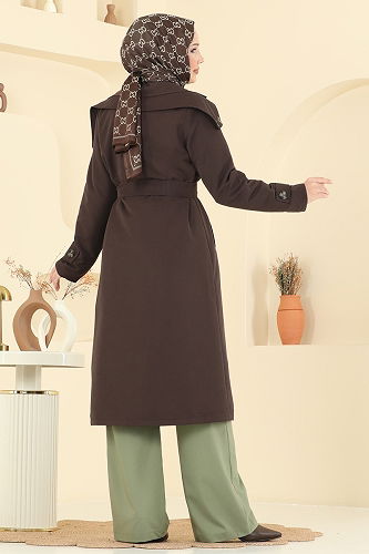 moda selvim Trenchcoat 043OZT1013 Bitter Brown - Thumbnail