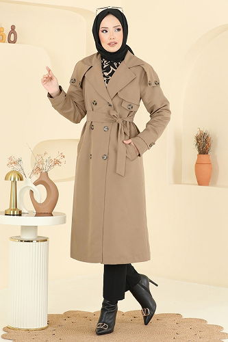 moda selvim Trenchcoat 043OZT1013 Vision - Thumbnail
