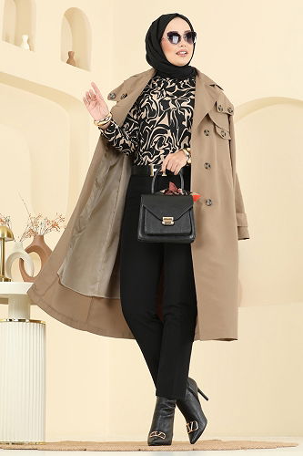 moda selvim Trenchcoat 043OZT1013 Vision - Thumbnail