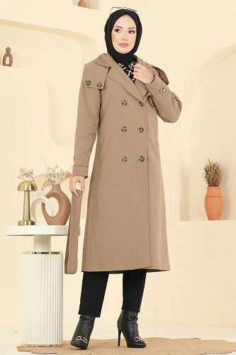 moda selvim Trenchcoat 043OZT1013 Vision - Thumbnail