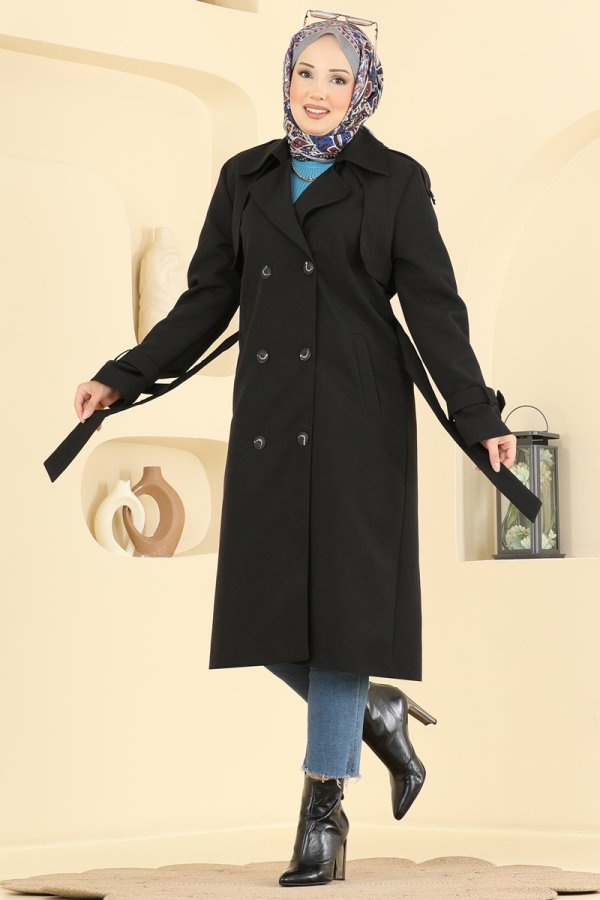 Modaselvim Trenchcoat Trenchcoat 073GMF1212 Black
