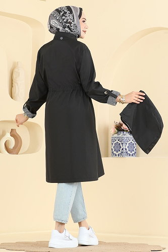 moda selvim ترانشكوت أسود 1001MSA980 - Thumbnail