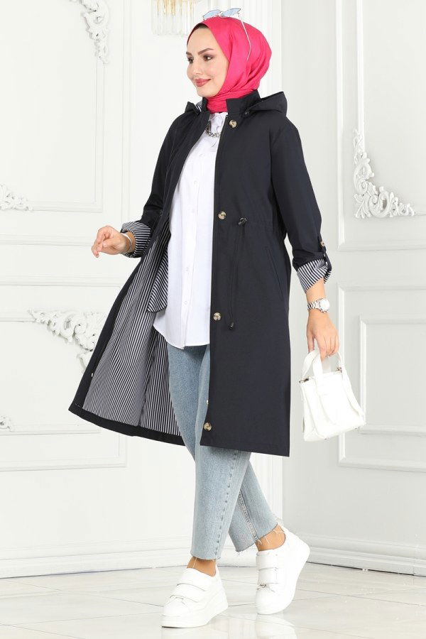 Trenchcoat 1001MSA980 Navy Blue - 2