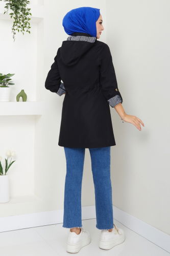 moda selvim TRENCHCOAT 1002MSA980 Black - Thumbnail