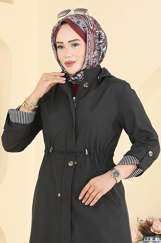 moda selvim ترانشكوت أسود 1002MSA980 - Thumbnail