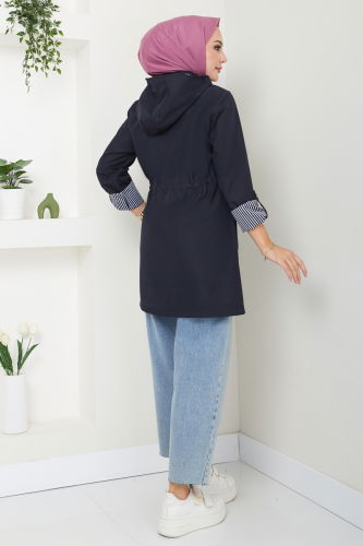 moda selvim TRENCHCOAT 1002MSA980 Navy Blue - Thumbnail