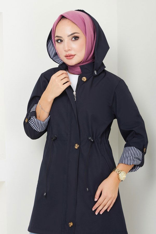 Trenchcoat 1002MSA980 Navy Blue - 3