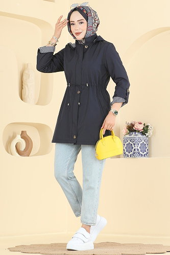 moda selvim ترانشكوت كحلي 1002MSA980 - Thumbnail
