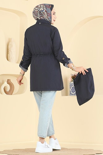 moda selvim ترانشكوت كحلي 1002MSA980 - Thumbnail