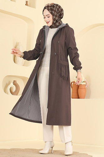 moda selvim ترانشكوت بني غامق 1005MSA980 - Thumbnail